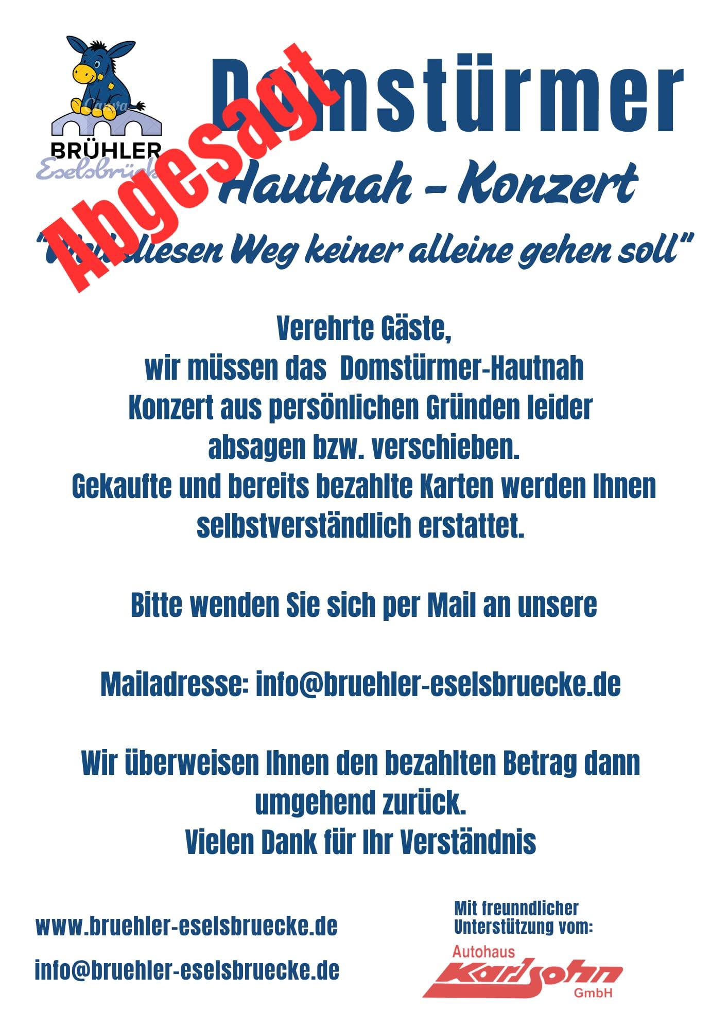 Plakat Benefizkonzert Absage